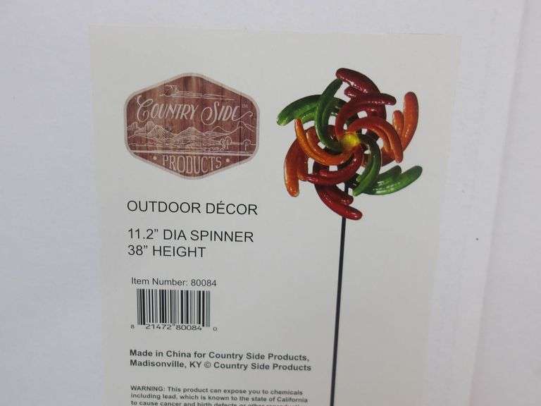 NEW Lot of TWO Country Side 38" x 11" Metal Garden Spinners! (3D)