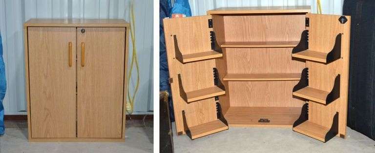 VHS/DVD MEDIA STORAGE CABINET - 29" T x 23.5" W x 11.5" D