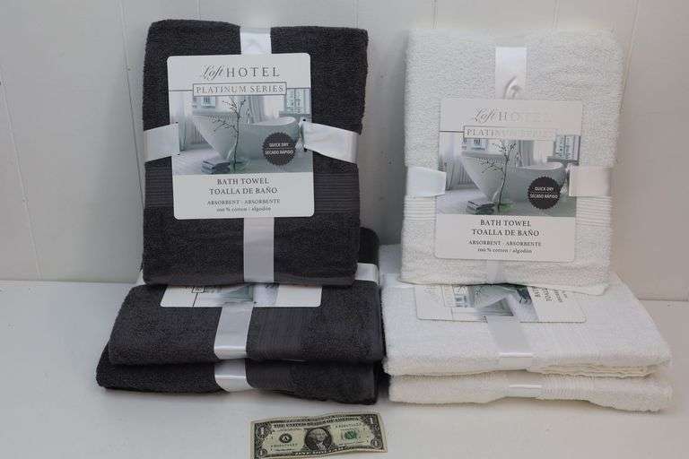 NEW Lot of SIX Loft Hotel Platinum Series Bath Towels! (4B)