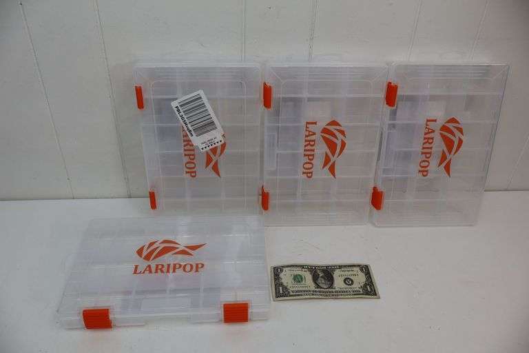 NEW Lot of FOUR Fishing Tackle Organizer Cases! (2E)