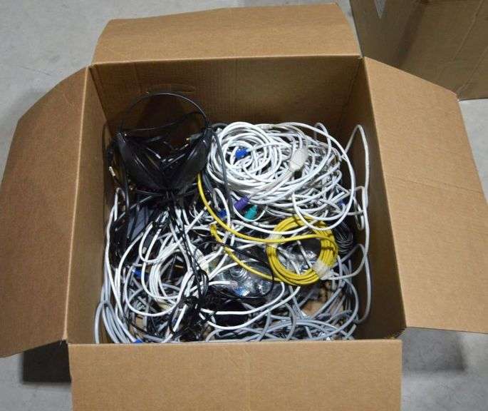 BOX OF CABLES - CAT 5 & MORE