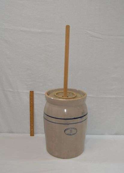 MARSHALL POTTERY 3-GALLON BUTTER CHURN CROCK - SEVERAL CRACKS