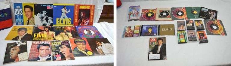 LARGE ELVIS LOT: RECORDS, MAGAZINES, CDs & MORE