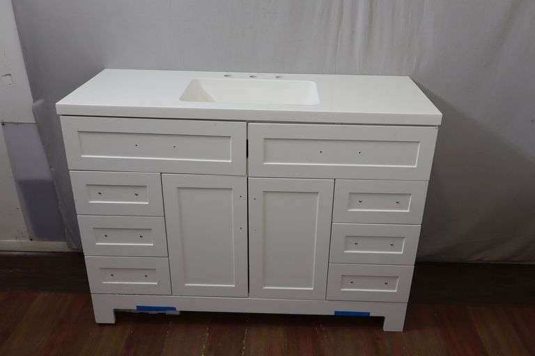 $ NEW Bathroom Vanity Set w/Marble Top! Nice! Includes hardware! 48x19x36 (R1)