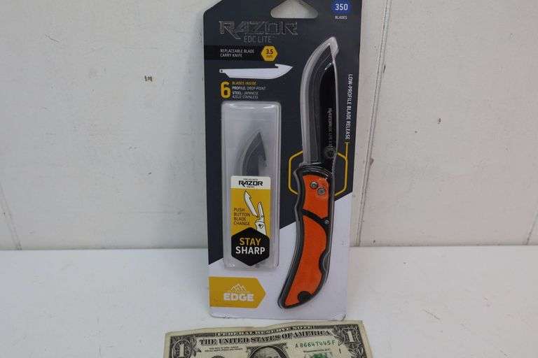 NEW Outdoor Edge Razor EDC Lite Folding Carry Knife w/SIX Replacement Blades! (12B)