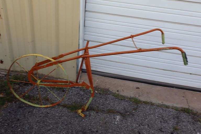 Antique Big Wheel Walk-Behind Metal Plow! (RD)