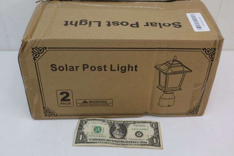NEW Solar Post Lights 2-PACK! Black. (2D)