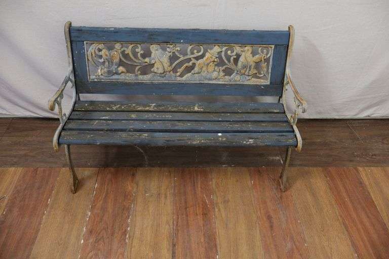 Vintage Cast Iron Child's Bench! Needs some reinforcement. (RD)