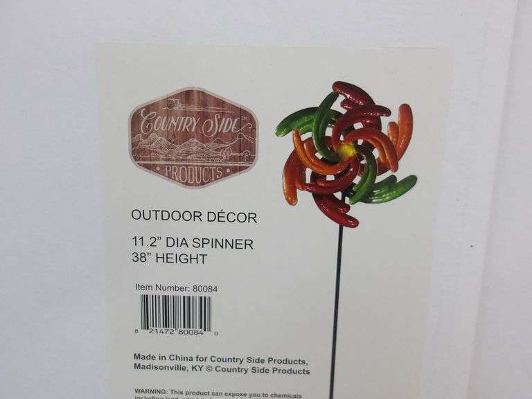 NEW Lot of TWO Country Side 38" x 11" Metal Garden Spinners! (3D)