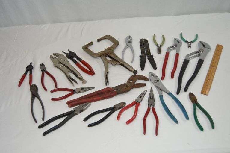 ASSORTED PLIERS, VICE GRIPS & MORE