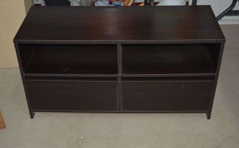 WOODEN TV STAND - 21" T x 41" W x 15.5" D