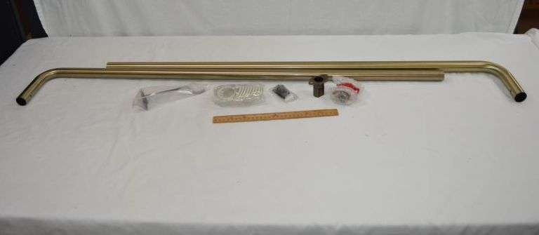 CURTAIN ROD - ANTIQUE GOLD. FROM JC PENNEYS, LOOKS NEW. 48" - "86