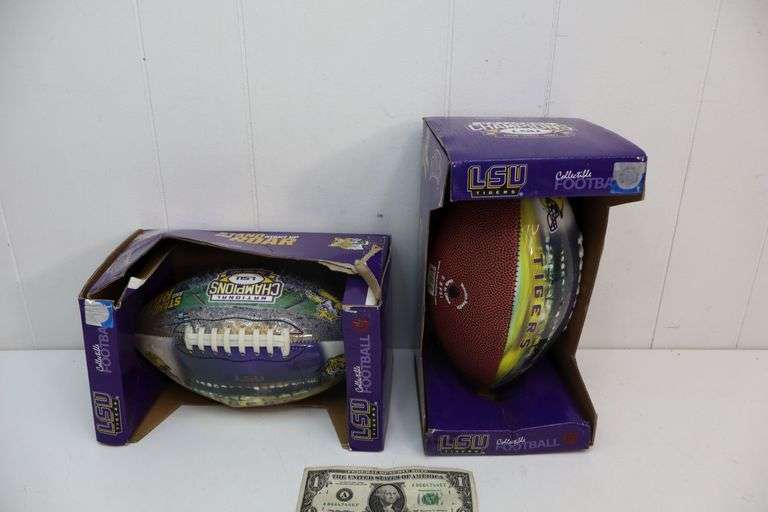 NEW Lot of TWO LSU National Champions Collector Footballs! (1A)