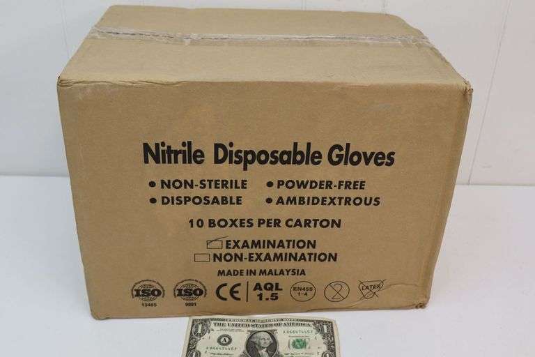 NEW 1000CT Case of CARE Nitrile Exam Gloves! Size X-Large. (5D)