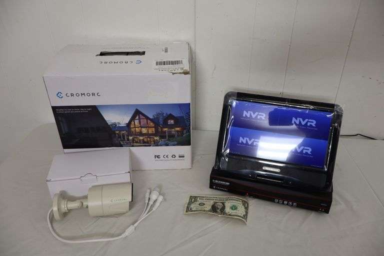 $ NEW Cromorc Wireless High Definition All-in-One *4-Camera* Security System w/1TB DVR & 10.1" Viewing Monitor! AI Detection! NICE! (13B)