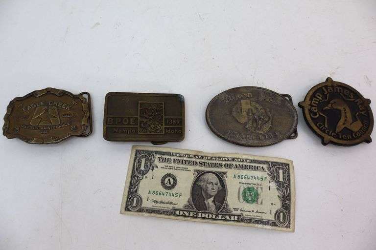 Neat Lot of Vintage Brass Belt Buckles! (9C)