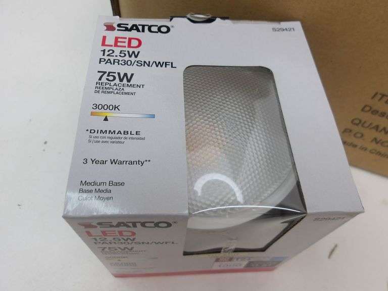NEW 12CT Case of Satco 75W LED Dimmable Flood Light Bulbs! (6A)
