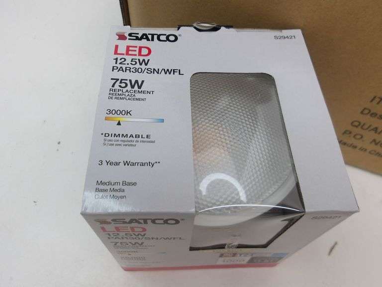NEW 12CT Case of Satco 75W LED Dimmable Flood Light Bulbs! (6A)