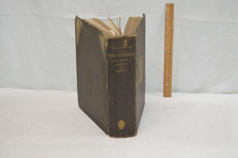 NATIONAL REPORT OF THE BUREAU OF ETHNOLOGY, 1880-81, PUBLISHED IN 1883. 477 PAGES, OVER 200 ILLUSTRATIONS OF EARLY NATIVE AMERICAN POTTERY, BEADS, TOOLS & MORE. ONE SOLD ON EBAY FOR $99