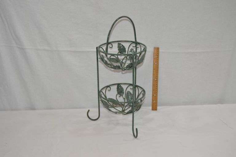 2-TIERED METAL FRUIT BASKET