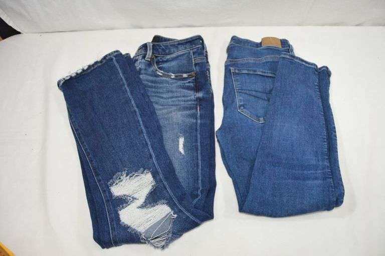 BUCKLE BLACK JEANS, SIZE 25 x 28 & AMERICAN EAGLE, SIZE 4