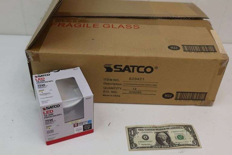 NEW 12CT Case of Satco 75W LED Dimmable Flood Light Bulbs! (6A)