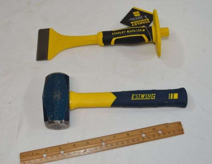 STANLEY FATMAX 3" FLOOR CHISEL (NEW) & ESTWING 3 POUND STEEL HAMMER (SAME AS NEW)