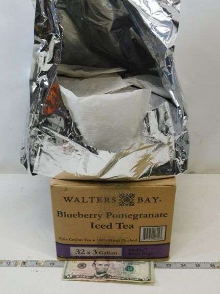 Walter Bay- Blueberry Pomegranate Ice Tea Bags- 32 bag Sealed in Foil- Expired-- Still taste Good-
