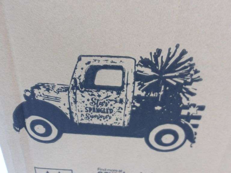 NEW Member's Mark *Large* Pre-Lit Summer Vintage "Star Spangled Summer" Metal Decorative Truck! (6C)