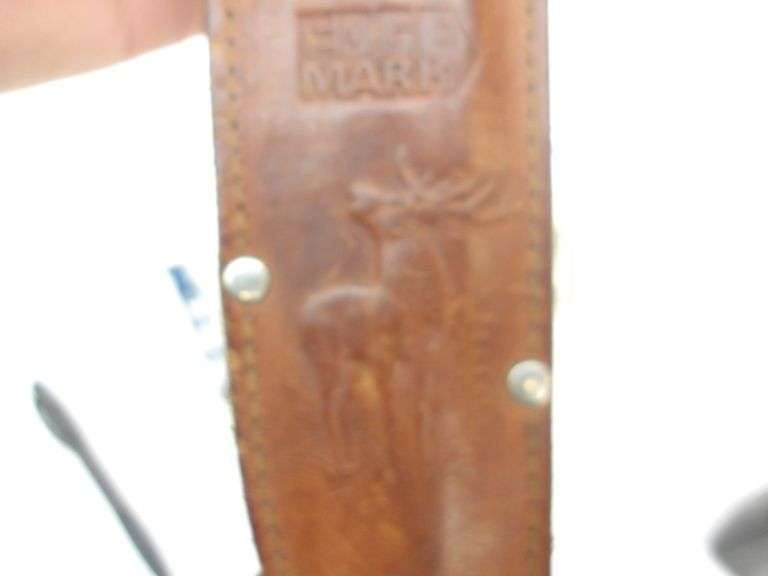 NICE Vintage Edge Mark German Stag Handle Knife w/Matching Sheath! (DC)