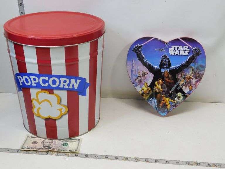 Large Popcorn Tin Can & STAR WARS