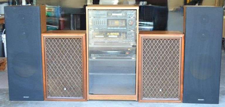 SHARP STEREO SYSTEM WITH SPEAKERS & A SET OF PIONEER SPEAKERS - NICE OLD SCHOOL