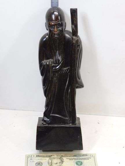 Heavy Wood Hand Carved Figurine