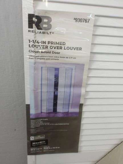 NEW Reliabilt 1-1/4" Louver Over Louver Closet Bifold Door! 36x80 (W1)