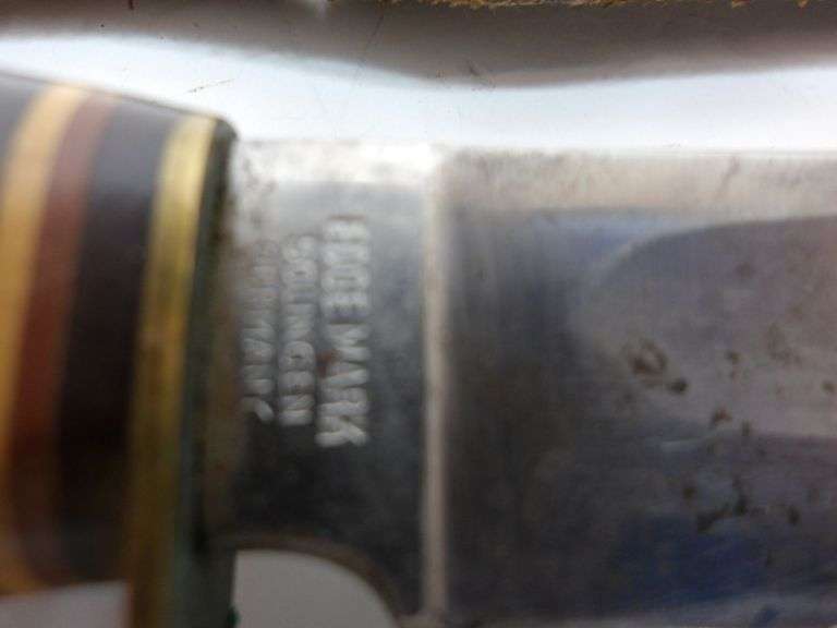 NICE Vintage Edge Mark German Stag Handle Knife w/Matching Sheath! (DC)