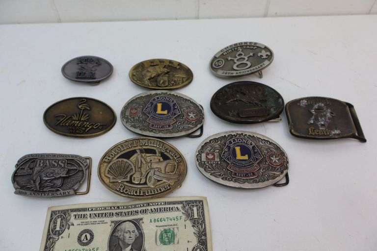 Neat Lot of Vintage Brass Belt Buckles! (9C)