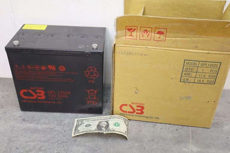 $ NEW CSB GP12520 12V 52ah Sealed Lead Acid Battery! (4C)