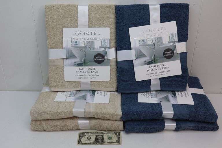 NEW Lot of SIX Loft Hotel Platinum Series Bath Towels! (4B)
