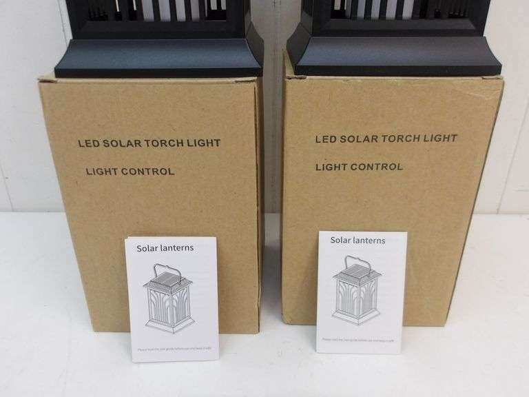 NEW Lot of TWO LED Solar Torch Lanterns! (1C)