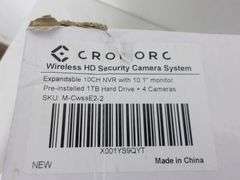 $ NEW Cromorc Wireless High Definition All-in-One *4-Camera* Security System w/1TB DVR & 10.1" Viewing Monitor! AI Detection! NICE! (13B)