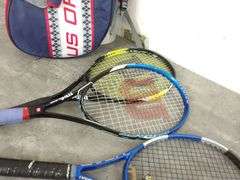 Lot of Assorted Tennis Rackets & Carry Bag! (15D)