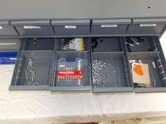 Lot of TWO Sets of Steel Storage Drawers AND Contents!! (RD)