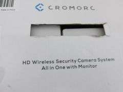 $ NEW Cromorc Wireless High Definition All-in-One *4-Camera* Security System w/1TB DVR & 10.1" Viewing Monitor! AI Detection! NICE! (13B)