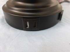 NEW Pair of Modern Table Lamps w/USB-A+C Ports & Outlet! Bronze color. (1A)