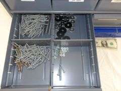 Lot of TWO Sets of Steel Storage Drawers AND Contents!! (RD)