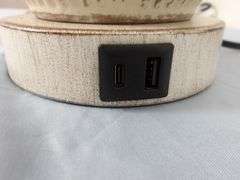 NEW Pair of 25" Farmhouse Table Lamps! 3-Way Dimmable w/USB-A+C Ports! Includes bulbs! (1A)