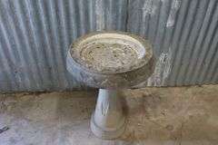 Concrete Bird Bath! VERY Heavy! Some hairline cracks, but still lots of life left! (RD)