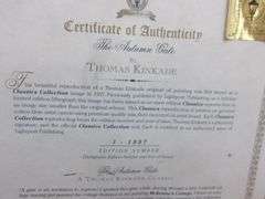 $ Gorgeous "The Autumn Gate" Oil Painting on Canvas by Thomas Kinkade 20.5" x 17.5" w/Certificate of Authenticity! (15A)