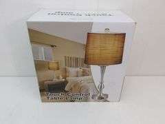 NEW Set of TWO Touch Control Table Lamps w/USB Outlets! (10D)