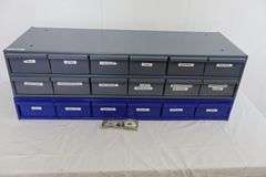 Lot of TWO Sets of Steel Storage Drawers AND Contents!! (RD)